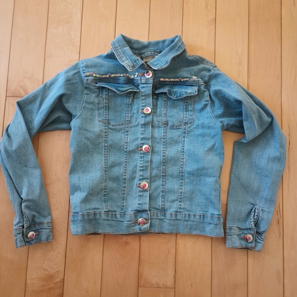 TucTuc jeans jacket with sequins and decorative buttons size 10